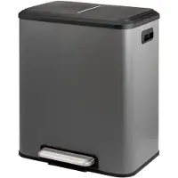 Core Pedaalemmer 30 Liter - Pedaalemmer - Prullenbak 30 Liter - hoogwaardig gepoedercoat staal - Grijs - 34cm x 43cm 50cm