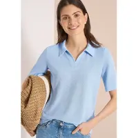 Cecil Dames Effen polo met korte mouwen - Blauw - XXL