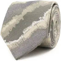 Tresanti | GIONATA | Silk tie with colourood waves | groen