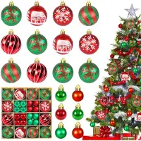 Unyqoos Set van 44 kleurrijke kunststof kerstballen voor feestelijke decoratie