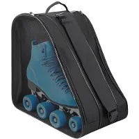 Unyqoos Tas voor schaatsen en rollerskates – gemaakt van duurzaam Oxford-materiaal, met verstelbare schouderriem, 3 ruime compartimenten en ademende netzakken, opvouwbaar
