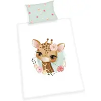 Unyqoos Kinderbeddengoedset met Giraffe Motief en Omkeerbaar Ontwerp van Katoen
