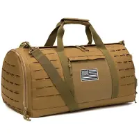 Unyqoos Grote sport- en reistas, 40 liter – 53,5 x 25,5 x 25,5 cm, 900D polyester, waterbestendig en krasbestendig, schoenvak, lasergesneden MOLLE-systeem, 3 draagmogelijkheden