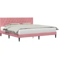 vidaXL Bedframe met hoofdeinde Roze 180 x 200 cm Fluweel