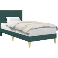 vidaXL Bedframe met hoofdeinde Donkergroen 90 x 200 cm Stof