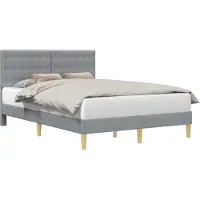 vidaXL Bedframe met hoofdeinde Lichtgrijs 120 x 200 cm Stof