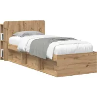 vidaXL Hoofdeinde Kast Artisanaal eiken 100 cm Bewerkt hout