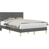 vidaXL Bedframe met hoofdeinde Donkergrijs 140 x 200 cm Stof