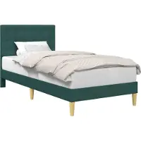vidaXL Bedframe met hoofdeinde Donkergroen 80 x 200 cm Stof