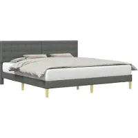 vidaXL Bedframe met hoofdeinde Donkergrijs 180 x 200 cm Stof