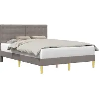 vidaXL Bedframe met hoofdeinde Taupe 140 x 200 cm Stof
