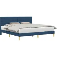vidaXL Bedframe met hoofdeinde Blauw 200 x 200 cm Stof