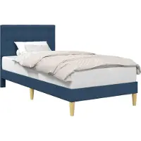 vidaXL Bedframe met hoofdeinde Blauw 90 x 200 cm Stof