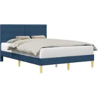 vidaXL Bedframe met hoofdeinde Blauw 160 x 200 cm Stof