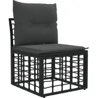 vidaXL Modulair Buitenkant Armloze Bank Eenheid Zwart poly rattan