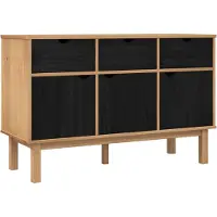 vidaXL Dressoir OTTA Bruin en zwart 114 x 43 x 73,5 cm