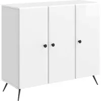 vidaXL Dressoir Hoogglans Wit 89 x 34,5 x 80 cm Bewerkt hout