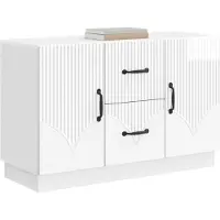 vidaXL Dressoir met lade Hoogglans Wit 89 x 34,5 x 57 cm Bewerkt hout
