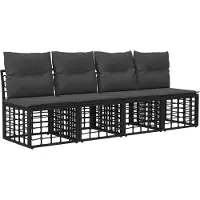 vidaXL Buiten bank set 13 pcs Zwart en Donker Grijs Polyester