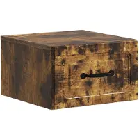vidaXL Muurbevestigde Nachttafel Gerookt eiken 34,5 x 33 x 20 cm