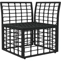 vidaXL Modulair Buitenkant Hoekbank Eenheid Zwart poly rattan