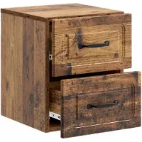 vidaXL Muurbevestigde Nachttafel met lade Oud hout 34,5 x 33 x 40 cm