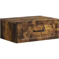vidaXL Muurbevestigde Nachttafel Gerookt eiken 49 x 34,5 x 20 cm