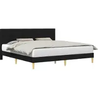 vidaXL Bedframe met hoofdeinde Zwart 200 x 200 cm Stof