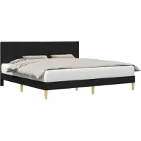 vidaXL Bedframe met hoofdeinde Zwart 200 x 200 cm Stof