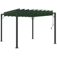 vidaXL Gazebo met lamellendak, 3 x 3 x 2,14 m, groen