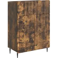 vidaXL Dressoir met lade Gerookt eiken 66 x 34,5 x 92 cm Bewerkt hout
