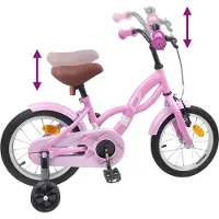vidaXL Kinderfiets 14 Inch voor 3-5 jaar oud Licht Roze