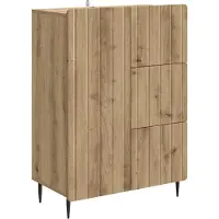 vidaXL Dressoir Artisanaal eiken 66 x 34,5 x 91,5 cm Bewerkt hout