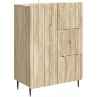 vidaXL Dressoir Sonoma Eiken 66 x 34,5 x 91,5 cm Bewerkt hout