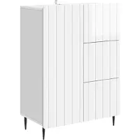 vidaXL Dressoir Hoogglans Wit 66 x 34,5 x 91,5 cm Bewerkt hout
