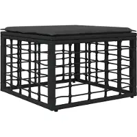 vidaXL Tuin Voetenbank Zwart poly rattan