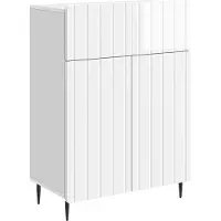 vidaXL Dressoir met lade Hoogglans Wit 66 x 34,5 x 92 cm Bewerkt hout
