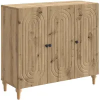 vidaXL Dressoir Artisanaal eiken 89 x 34,5 x 80 cm Bewerkt hout