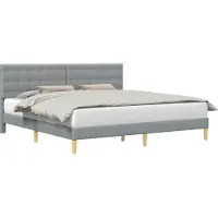 vidaXL Bedframe met hoofdeinde Lichtgrijs 180 x 200 cm Stof