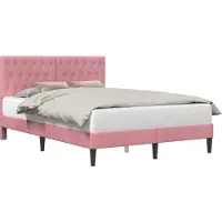 vidaXL Bedframe met hoofdeinde Roze 140 x 200 cm Fluweel