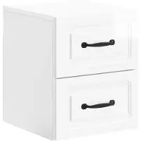 vidaXL Muurbevestigde Nachttafel Hoogglans Wit 34,5 x 33 x 40 cm