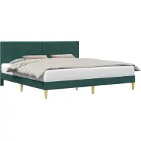 vidaXL Bedframe met hoofdeinde Donkergroen 200 x 200 cm Stof