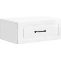 vidaXL Muurbevestigde Nachttafel Hoogglans Wit 49 x 34,5 x 20 cm