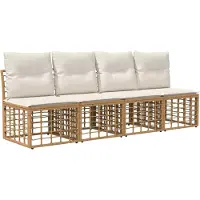 vidaXL Buiten bank set 12 st Natuurlijk en Crème Wit Polyester