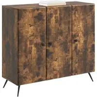 vidaXL Dressoir Gerookt eiken 89 x 34,5 x 80 cm Bewerkt hout