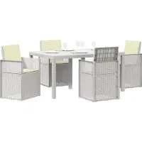 vidaXL Tuin Eettafel Set 5 st Wit en crèmekleurig PP