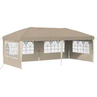 vidaXL Pop-up Feesttent 574 x 289 x 245 cm Crèmekleurig