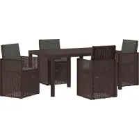 vidaXL Tuin Eettafel Set 5 st Bruin en antracietkleurig PP