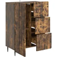 vidaXL Dressoir Gerookt eiken 66 x 34,5 x 92 cm Bewerkt hout
