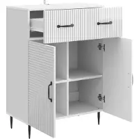 vidaXL Dressoir Hoogglans Wit 66 x 34,5 x 89,5 cm Bewerkt hout